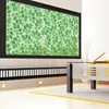 Window Stickers Green Leaf Static Cling Heat-proof Sliding Door Decorative Film 45/60cm X 300cm