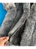 レディースジャケットザドリンラグジュアリーフェイクシルバーファーコート女性フード付きフロントジッパーライウォームウィンタージャケットオフィスレディコート220926
