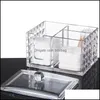 Bathroom Storage Organization Acrylic Makeup Organizer Cotton Swabs Box Cosmetic Pads Q-Tip Clear Container Case Casket Drop Deliver Dhyrz