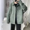 Herenjacks Privathinker Solid oversized suède Koreaanse stijl mannen Casual losse jassen herfst mode bovenkleding 220927