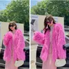 Womens Fur Faux HJQJLJLS Fashion Women Boho Fluffy Coat Female Long Sleeve Orange Pink Jacket Candy Color Festival Clothes 220927