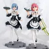 Anime manga 17cm anime re life farklı bir dünyada sıfır ram rem önlük hizmetçi giydirme figür bebek pvc koleksiyon modeli oyuncaklar hediye 220923