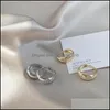 Clip On Screw Back Sier Circle Arc Earrings Trendy Retro Simple Sexy Exquisite Couple Valentines Day Gift Drop Delivery 2021 Jewelry Dhnfm