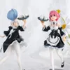 Anime Manga 17 cm Anime Re Life in A Different World From Zero Ram Rem Tablier Maid Dress Up Figure Poupée PVC Collection Modèle Jouets cadeau 220923