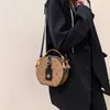 Nowy styl Lady Fashion Bag Patchwork Oryginalny skórzany klasyczny Retro All-Match Prostota dwukolorowe paski okrągłe torby na ramię