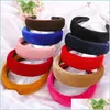 Headbands Retro Headband Solid Color Originality Simplicity Wide Edge Plush Women Bling Fashion Headbands Hair Hoop Accessories Drop Dhowp