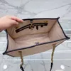 2022 Fashion Tote Bag Double Chain Luxury Shoulder Bags Summer Travel Versatile Design Mall Shopping Handbags Raffia Woven Leather Trim