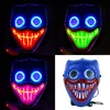 Máscara de face máscara brilhante Bicolor Decorações de Halloween Glow Cosplay Coser Masks PVC LED Lightning Men Men Freshes for Party Home Decor
