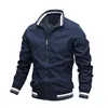 Casual Jackets Men Spring New Mens Windbreaker Bomber Jacket Solid Color Men Cargo Baseball Coats Outerwear Slim Streetwear