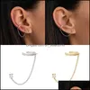 Charm 1 Pcs Gothic Punk Handcuff Chain Earrings Real 925 Sier European Stud Link For Women/Girl A30 430 B3 Drop Delivery 2021 Jewelry Dhyhw