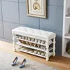 Clothing Storage European Wooden Shoe Cabinets Seat Flip Vintage Luxury Outdoor Armarios De Zapatos Living Room Furniture OC50XG
