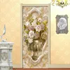 Fonds d'écran Européen Marbre Motif Vase DIY Porte Autocollant Salon Chambre Décoration Art Mural PVC Étanche Papier Peint Fresque