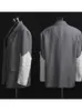 Costumes pour femmes femmes gris tricot grande taille jolie pochette revers manches longues coupe ample veste mode marée printemps automne 2022 M836