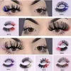 False Eyelashes Asiteo Wholesale Color Eyelash Mink 3D Fake Lashes Natural 25mm Colored Lash Party Makeup Kit Colorful