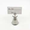 50PCS Beach Themed Wedding Favors Silver Anchor Kissing Bell Place Card/Photo Holder Event Party Decoratives