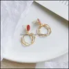 Stud S925 Sier Needle Temperament Beautif Drip Earrings Wild Circle Fashion Retro 3716 Q2 Drop Delivery 2021 Jewelry Dhseller2010 Dhfbo
