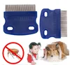 Peigne anti-poux pour animaux de compagnie Poignée antidérapante Peignes à broches en acier inoxydable Toilettage Nettoyage Punny Nit Pet Pou Remover Brush Dog Flea Remedies GWB15784