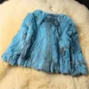 Women s Fur Faux Women Fashion Brand Design Real Genuine Natural Rabbit Coat Female Pure Drop Jacket DFP311 220926