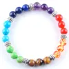 8 mm 7 Chakras Bead Strands Bransoletka Reiki Natural Stone Breclety dla kobiet dziewczyny uzdrawianie reiki bangle słodka biżuteria k3281