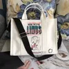 Frauenhandtaschen große Leinwand Einkaufstaschen Frauen Umhängetaschen Stoffkäufer 2022 Buchstabe Druck Crossbody Ins