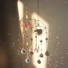 Decorative Figurines Crystal Wind Chime Natural Stone Moon Dream Catchers Windbell Hanging Ornament For Home Living Room Decoration