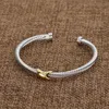 X Sliver ed Designer Bracelet Bangle Gold Charm Fashion Bracelets Jewelry Braided Cross Diamond Zircon Luxury Birthday Gift f193R