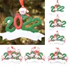 2022 Père Noël Elk Bonhomme de neige Ornement de Noël Famille de 1 à 7 pendentifs Décoration de la maison DIY Nom Résine dure Décorations d'arbre de Noël Pandémie