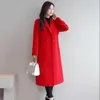 Women's Trench Coats Women Autumn Winter Mid-length Woolen Coat Ladies Casual Loose Plus Size Overcoat All-match Street F333