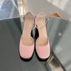 New Fashion Women's Sandals Luxury Designer High Heels Leather Thick Sole Jelly Shoes Flat Bottom Non-Slip Outdoor Buckle Silk Rubber Toe Cap 35-40