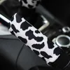 Nuova mucca da latte stampata copertura del collare del cambio per auto glitter strass cambio coperture del freno a mano accessori per interni auto 1 set