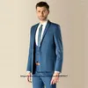 Men's Suits Men's & Blazers Fashion Teal Slim Fit Mens For Groom Wedding Prom Tuxedo 3 Piece Jacket Vest Pants Set Formal Business