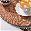 Mats Pads Bowl Mat Placemats Tea Set Accessories Insation Pad Handmade Coasters For Family Wedding Party And Banquet Rattan Table Dr Dhpvj