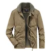 Neue Fleece Herren Cargo Baumwolle Jacke Verdicken Liner Casual Parka Mantel Männlichen Warme Einfarbig Oberbekleidung Pelz Kragen Mäntel