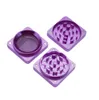 60mm Matte Sharp Stone Tobacco Grinders smoking accessories 4 parts herb Square grinder cnc teeth filter net dry herb