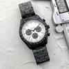 Erkekler Paslanmaz Çelik İzle Altı Dikişler 42mm Lüks Marka Tüm Dial Dial Work Quartz Saatler Om Moda Kronograf Saat Çelik Kayışı Tip279y