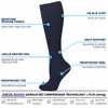 Chaussettes pour hommes Compression Men des hommes Solide Sport de gradient de rayures pour les varices d'œdème Running Stocking Mâle