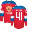 GLA MIT 2016 Equipe da Copa do Mundo Jerseys de Hóquei Rússia WCH 74 EMELIN 72 BOBROVSKY 47 Marchenko 42 Anisimov 41 Kulemin 27 Panarin 22 Zaitsev Custom Hockey