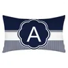 Pillow Letters Pillowcase Blue Stripes Decorative Sofa S Throw Pillows Grey Cover 30X50 Covers Home Decor