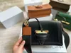 2022 Evening Bags Triangle Lock Shoulder Bags Women Handbag Leather Designer Brand Crossbody Female Purses Card Holder on the Outside