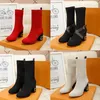 Top Designer Boots Women Martin Boots Winter Warn Botas Stretch FabrNc High Heel Bootie Ladies Casual Shoes with box size 35-42