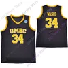 MITCH 2020 NYA NCAA UMBC Retrievers Jerseys 34 Wasco College Basketball Jersey Black Size Youth Vuxen All Stitched Brodery