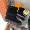 Snowdrop platt ankel Boot Womens Designers Snow Booties Shearling Top Martin Boots Black Brown Suede Leather Roman Boots Casual Travel Cold