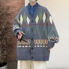 Herentruien merk mode v nek gebreide mannen Cardigan Korean Casual Coats jas Japanse trendy oversized losse heren doek 220927