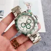 LMJLI - Orologio meccanico maschile 44 mm di grandi dimensioni orologi a tre occhi 6 mani orologio da polso di moda