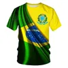 Outdoor TShirts BRASIL Summer Mens Brazil National Emblem Flag Print Casual O Neck Loose Short Sleeve Large Size Clothing W220923