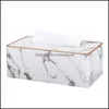 Tissue Boxes Napkins Marble Ice Crack Pattern Leather Large Der Box El Office Home Rectangar Er Holder Drop Delivery 2021 Garden Kit Dh6Uv