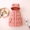 Waistcoat Kids Winter Vests Hooded Solid Color Warm Baby Boy Vest Cotton Padded Jacket Sleeveless Toddler Girls Autumn Waistcoat Vest 220927