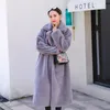 Womens Fur Faux Nerazzurri Winter Long Thick Warm Soft Gray Black Coat Women Fluffy ry Fake Overscoat Korean Fashion 5xl 6xl 7xl 220927