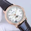 4010T MENS Titta TW Factory Swiss 2460QCl Automatisk rörelse Vit / Blue Dial Sapphire Crystal Rose Gold Classic Luxury Wristwatch 2 Färger
