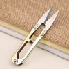 Stainless Steel Handmade Scissors U Shaped Retro Household Tailor Shears For Embroidery Sewing Beauty Tools C0927